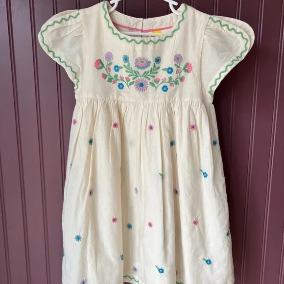 Mini Boden Cream Flutter Sleeve Sundress - Picture 2 of 6